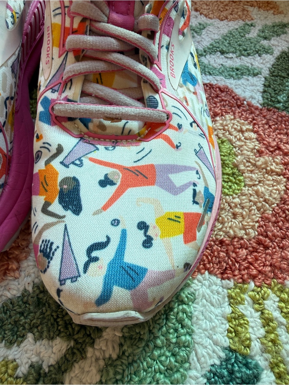 Brooks Adrenaline GTS 21 Unity Running Shoes Pink Print Women's 7 B - Picture 6 of 15